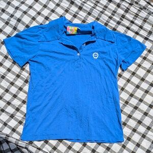Bbp polo shirt dagger collar in cornflower blue